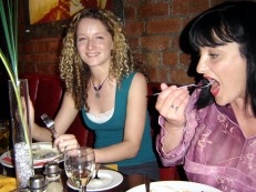 Lisa & Julie tuck in!